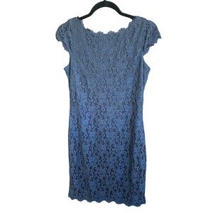 Eliza J Blue Lace Cap Sleeve Dress